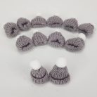 Mini kötött sapka szürke - 5 cm - 12db/csomag