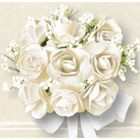 Ambiente White Roses papírszalvéta 33x33cm - 20db-os