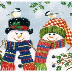   Ambiente 33305095 Snowman Couple papírszalvéta 33x33cm - 20db-os