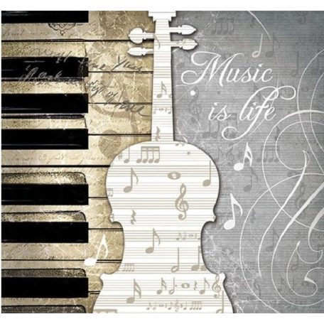 Ambiente Music is Life papírszalvéta 33x33cm - 20db-os