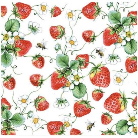 Ambiente papírszalvéta -  Strawberries All Over white - 33x33cm - 20 db/csomag