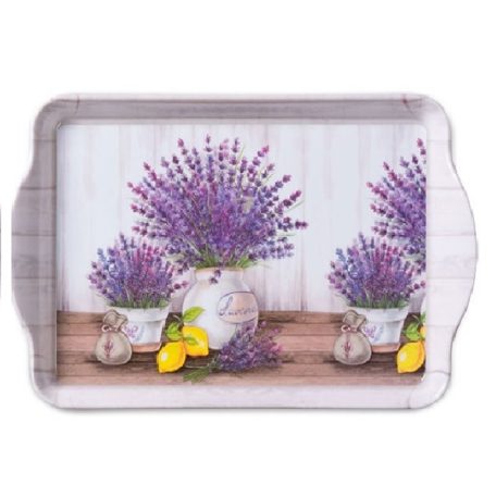Ambiente Lavender műanyag tálca - 15x23 cm