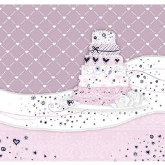 Ambiente Sweet Cake rose papírszalvéta 33x33cm - 20db-os