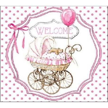 Ambiente Welcome Pink papírszalvéta 25x25cm - 20db-os