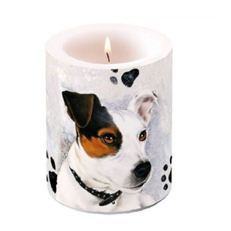 Ambiente Jack Russel átvilágítós gyertya - 12x10cm