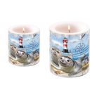 Ambiente átvilágítós gyertya - Seal Couple - 8x7,5 cm, 12x10 cm