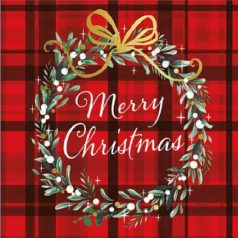   Ambiente papírszalvéta - Christmas Plaid Red - 25x25 cm, 33x33 cm - 20 db/csomag