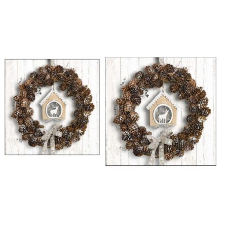 Ambiente papírszalvéta - Pine Cone Wreath - 25x25 cm, 33x33 cm - 20 db/csomag
