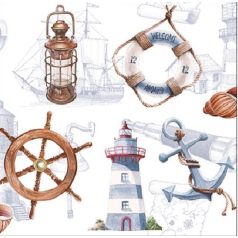   Ambiente papírszalvéta - Welcome Aboard - 33x33 cm - 20 db/csomag