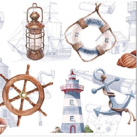 Ambiente papírszalvéta - Welcome Aboard - 33x33 cm - 20 db/csomag