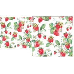   Ambiente papírszalvéta - Garden Strawberries - 25x25 cm, 33x33 cm - 20 db/csomag