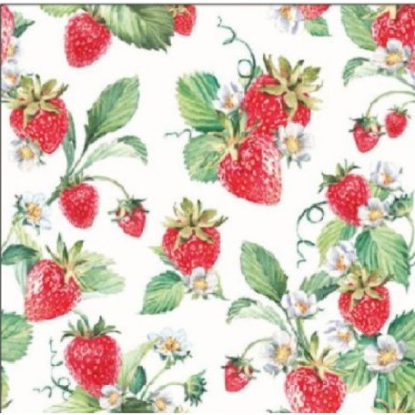 Ambiente Garden Strawberries papírszalvéta 25x25 cm - 20 db-os