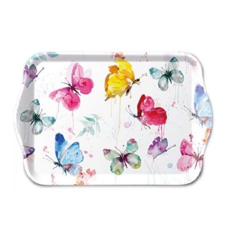 Ambiente műanyag kistálca - Butterfly Collection white - 13x21cm