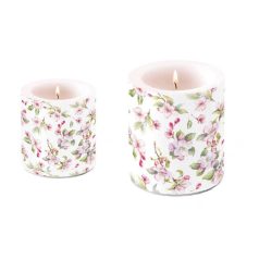   Ambiente átvilágítós gyertya - Spring blossom white - 8x7,5 cm, 10x10 cm