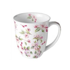 Ambiente porcelánbögre - Spring blossom white  - 400 ml