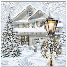 Ambiente Christmas house papírszalvéta 33x33 cm - 20 db-os