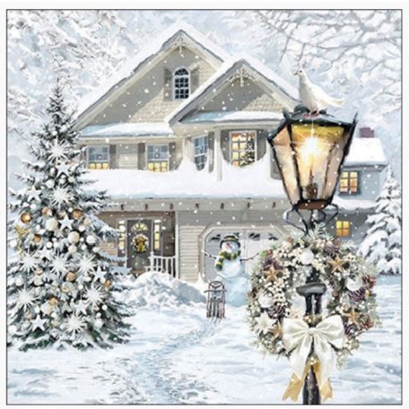 Ambiente Christmas house papírszalvéta 33x33 cm - 20 db-os