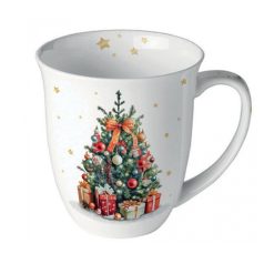   Ambiente karácsonyi porcelánbögre - Christmas tree - 400 ml