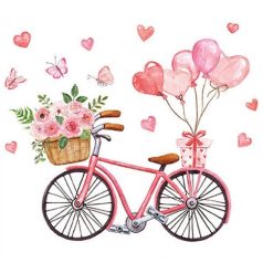   Ambiente papírszalvéta - Bike of love -  25x25cm, 33x33cm - 20 db/csomag