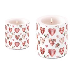   Ambiente átvilágítós gyertya - Lovely Hearts - 8x7,5 cm, 10x10 cm