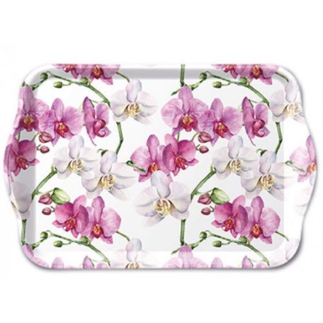 Ambiente műanyag kistálca - Elegant orchids white - 13x21 cm
