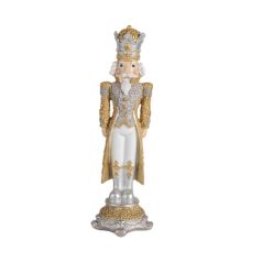   CLEEF. Diótörő figura koronás,arany-ezüst kabátban - 8x25 cm 