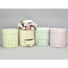 Papírdoboz henger fiókos- Rózsaszín - 14x14,5 cm