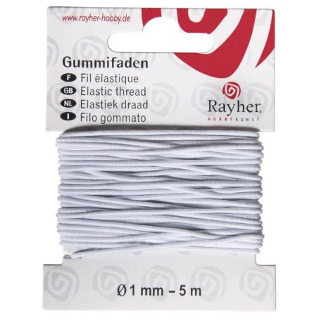 Gumis cérna - Fehér - 0,6 mm, 1 mm - 5 méter