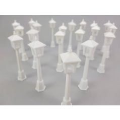 Kandeláber dekoráció fehér műanyag - 10 cm
