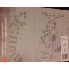 Viva Decor stencil - Karácsonyi zokni+szarvas