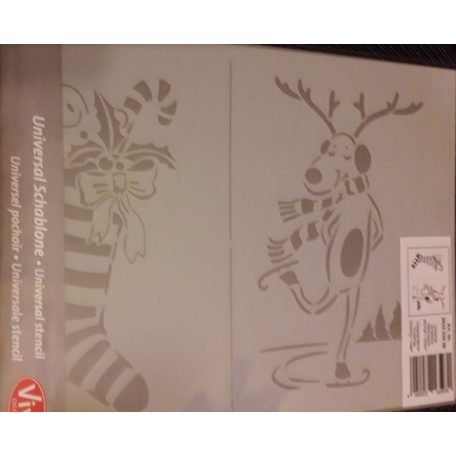 Viva Decor stencil - Karácsonyi zokni+szarvas