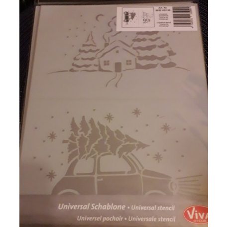 Viva Decor stencil - Tél táj - 21x29,7 cm