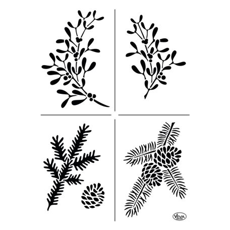 Viva Decor stencil - Karácsonyi zöld - 21x29,7 cm