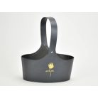 Papír virágtartó táska sötétszürke