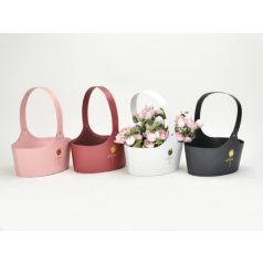 Papír virágtartó táska sötétszürke