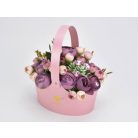 Papír virágtartó táska sötétszürke