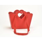 Táska doboz szíves füllel - Piros  - 10x24,5cm