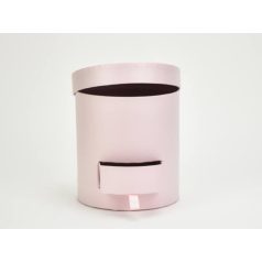Papírdoboz henger fiókos rózsaszín - 14x14,5 cm