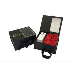 Virág-ajándék doboz fekete - 2db-os szett 