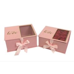 Virág-ajándék doboz rózsaszín - 2 db-os szett 