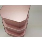 Nyolcszögletű doboz - metálrózsaszín - 3 db-os szett