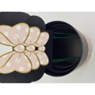 Pöttyös doboz beszúrós masnis fülekkel - rózsaszín 3db-os szett