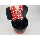 Pöttyös doboz beszúrós masnis fülekkel - piros 3 db-os szett