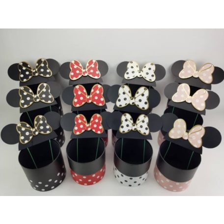 Pöttyös doboz beszúrós masnis fülekkel - fehér -  3db-os szett