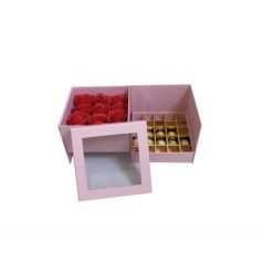 Virágbox és bonbon doboz tetővel - rózsaszín