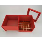 Virágbox és bonbon doboz tetővel - piros