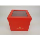 Virágbox és bonbon doboz tetővel - piros