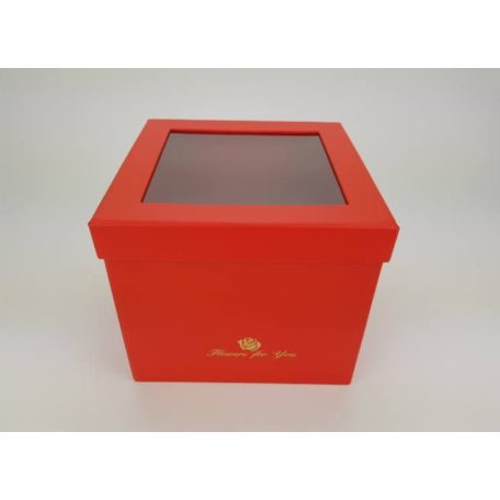 Virágbox és bonbon doboz tetővel - piros