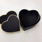 Aranyszegélyes szívdoboz - 2 db-os szett - Fekete