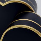 Aranyszegélyes szívdoboz - 2 db-os szett - Fekete